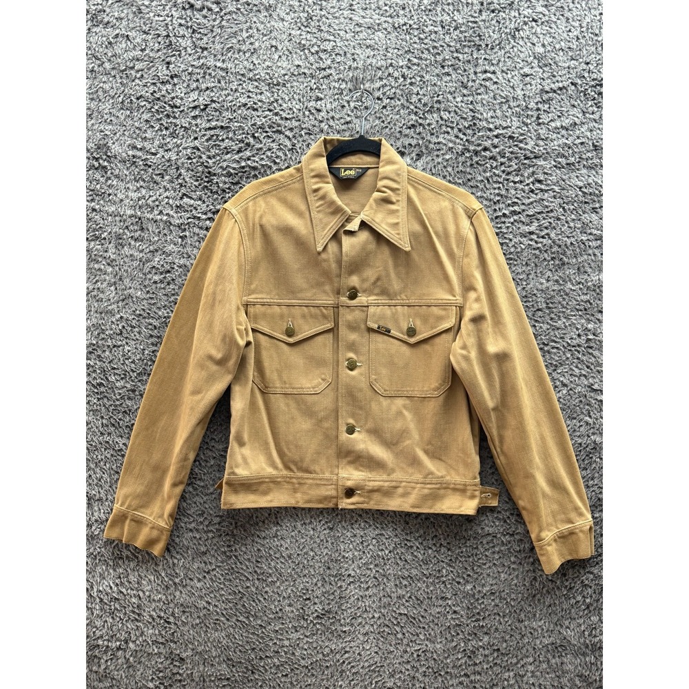 Vintage Lee 1970s Beige‎ Canvas Chore Classic Casual Trucker Jacket Men's Size L